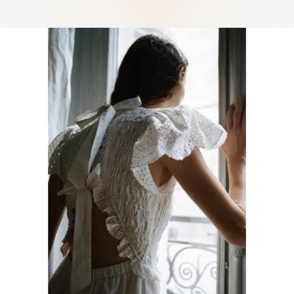 Sea New York White Vienne Eyelet smocked midi dress - Picture 3 of 8